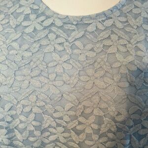 Teddi Rose Elegant Lace Top in Light Blue